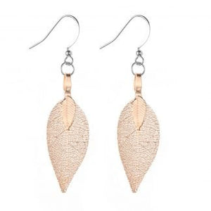 Pure Leaf Earrings - Champagne - fineandsandy