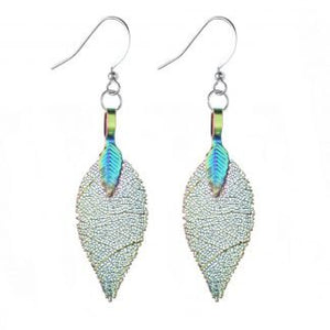 Pure Leaf Earrings - Iridescent - fineandsandy