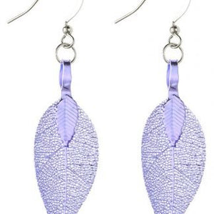 Pure Leaf Earrings - Lilac - fineandsandy