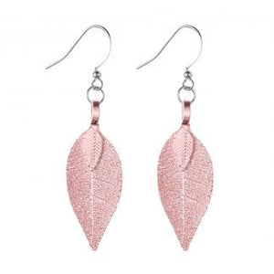 Pure Leaf Earrings - Pink - fineandsandy