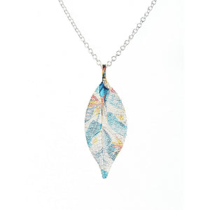 Pure Leaf Necklace - Blue Pastel Mix - fineandsandy