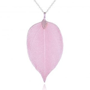 Pure Leaf Necklace - Pink - fineandsandy