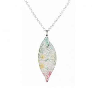 Pure Leaf Necklace - Pink & Green Pastel - fineandsandy