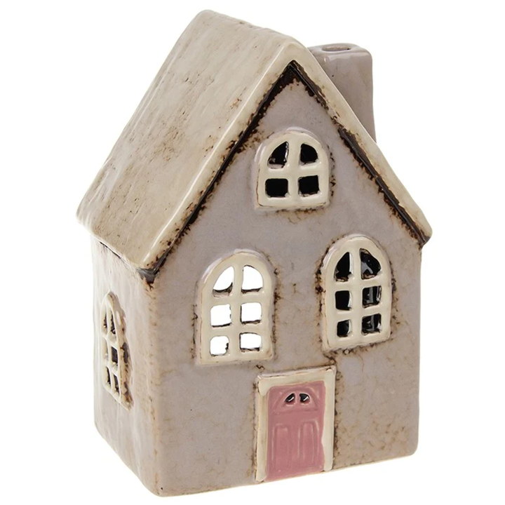 House Tealight Pale Grey Cottage
