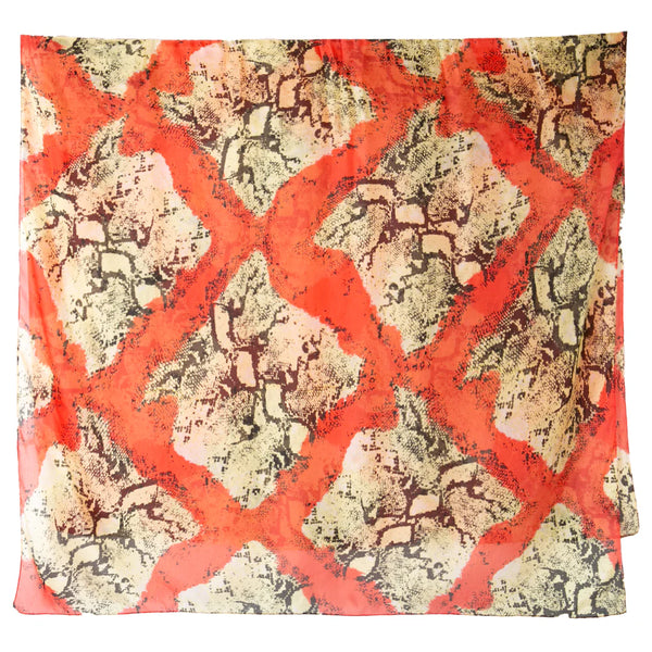 Red Snake Print Silk Scarf - Tilley & Grace