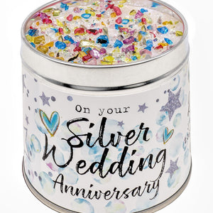 Silver Wedding Anniversary Candle - fineandsandy