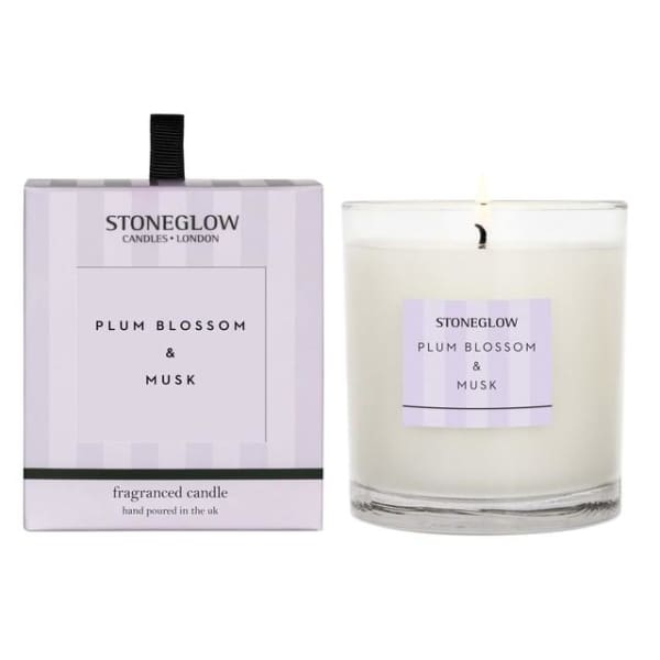 Stoneglow Plum Blossom and Musk Scented Candle - fineandsandy