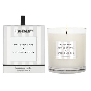 Stoneglow Pomegranate & Spiced Woods Scented Candle - fineandsandy