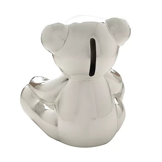 Teddy Bear Silver Plated Money Box - fineandsandy