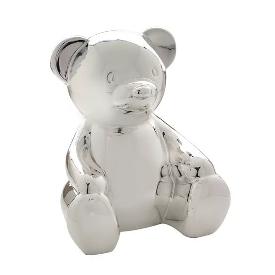 Teddy Bear Silver Plated Money Box - fineandsandy