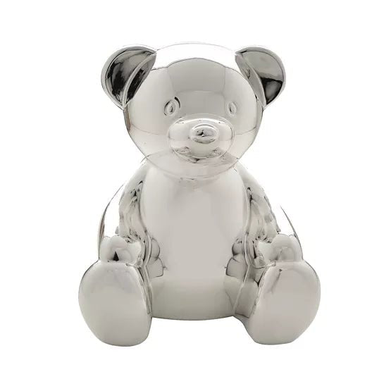 Teddy Bear Silver Plated Money Box - fineandsandy