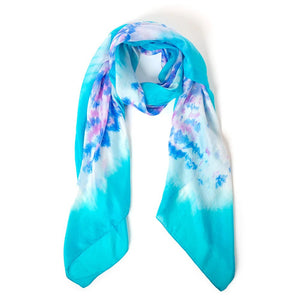 Tilley & Grace Silk Scarf - Aqua Tie Dye - fineandsandy