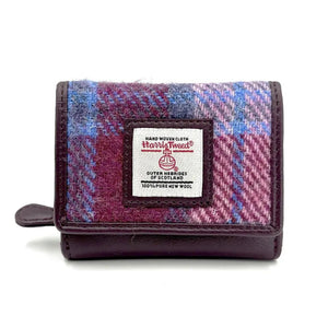 Trifold Purse in Pastel Pink - Harris Tweed - fineandsandy