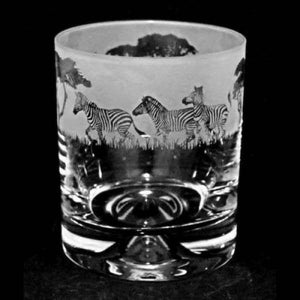 Zebra Whisky Tumbler Glass by Milford Collection - fineandsandy