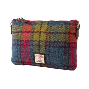 Zip Purse Bag - Blue Pink Check - fineandsandy