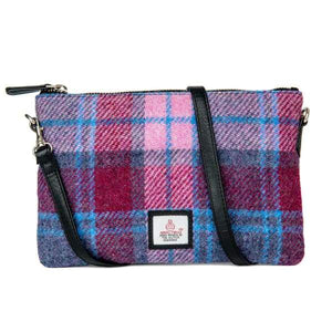 Zip Purse Bag - Pastel Pink Harris Tweed - fineandsandy