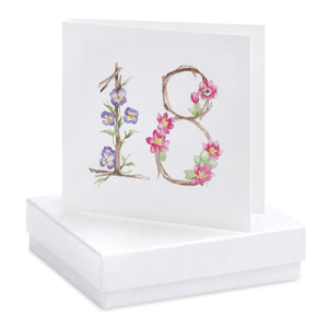 18th Birthday Flower Earring Card