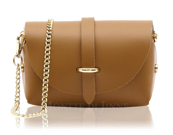 Dark Tan Leather Barrel Bag