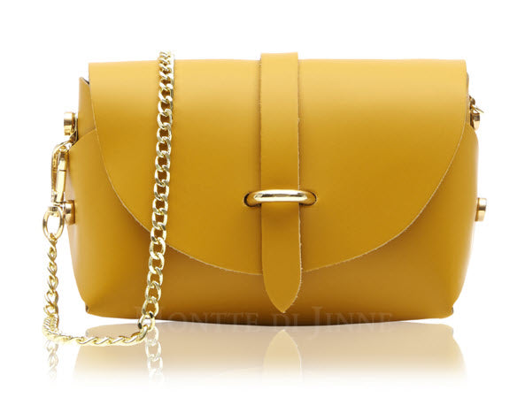 Mustard Leather Barrel Bag