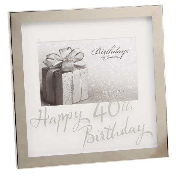 40TH BIRTHDAY SILVER-PLATED 6" X 4" PHOTO FRAME