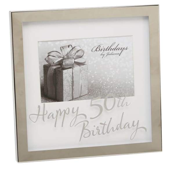 50TH BIRTHDAY SILVER-PLATED 6" X 4" PHOTO FRAME