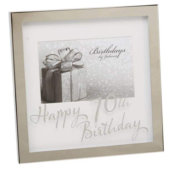 70th birthday silver-plated 6" x 4" photo frame