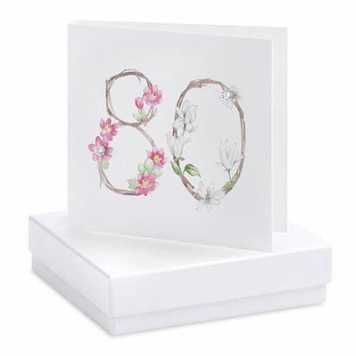 80th Flowers Earring Card