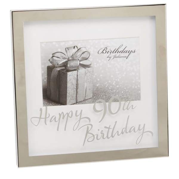 90th birthday silver-plated 6" x 4" photo frame