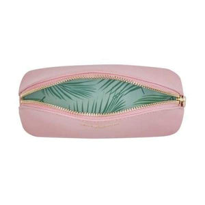 Blush Pink Vegan Leather Oyster Cosmetic Case