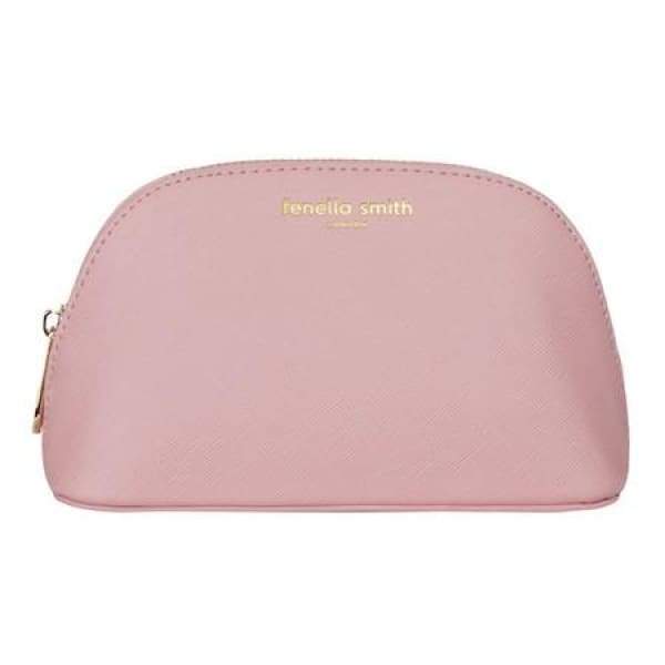 Blush Pink Vegan Leather Oyster Cosmetic Case