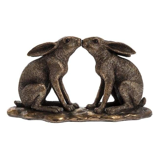 Bronze Hares Kissing