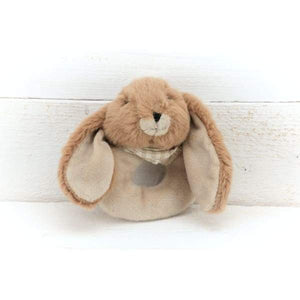 Bunny Baby Rattle In Soft Brown