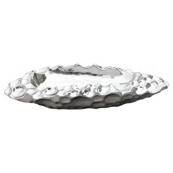 Ceramic Coral Edge Silver Dish