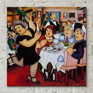 Ceramic Tile - Dining Out by Beryl Cook (12x12)