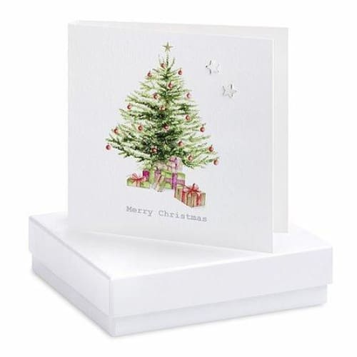 CHRISTMAS TREE - SILVER STAR EARRING CARD