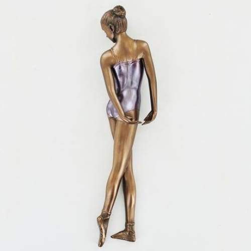 Coloured Bronze Cold Cast Ballerina Wall Plaque - 25cm