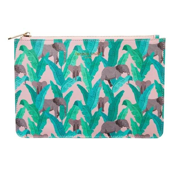 Elephant Vegan Leather Pouch - Gift - Pouch Bag