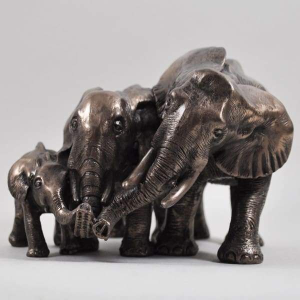 Family of Elephants in Cold Cast Bronze