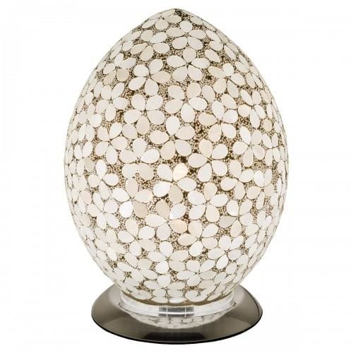 Glass Mosaic Opaque Flower Egg Lamp