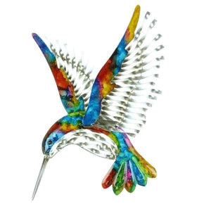 Hand Painted Rainbow Colour MetalHummingbird