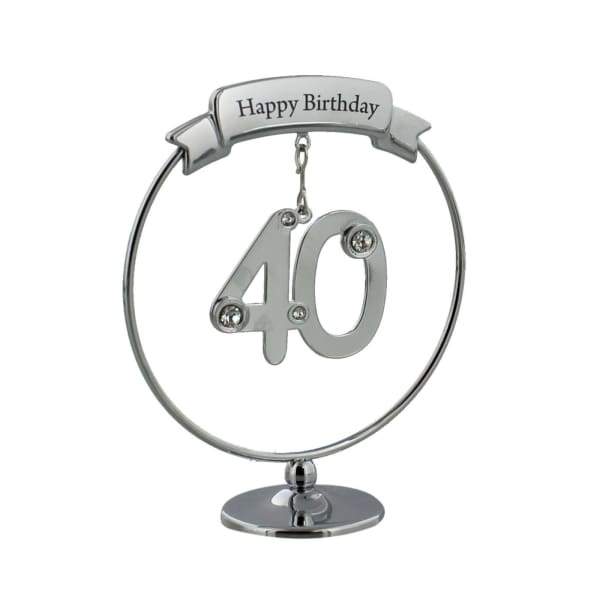 Happy 40th Birthday Crystocraft Swarovski Crystal Ornament