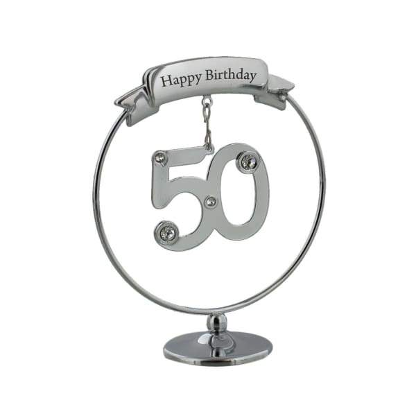 Happy 50th Birthday Crystocraft Swarovski Crystal Ornament