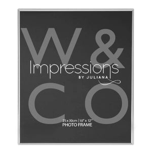 IMPRESSIONS THIN SILVER PLATED PHOTO FRAME - 10" X 12"