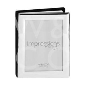 IMPRESSIONS THIN SILVER PLATED PHOTO FRAME ALBUM - 5" X 7"
