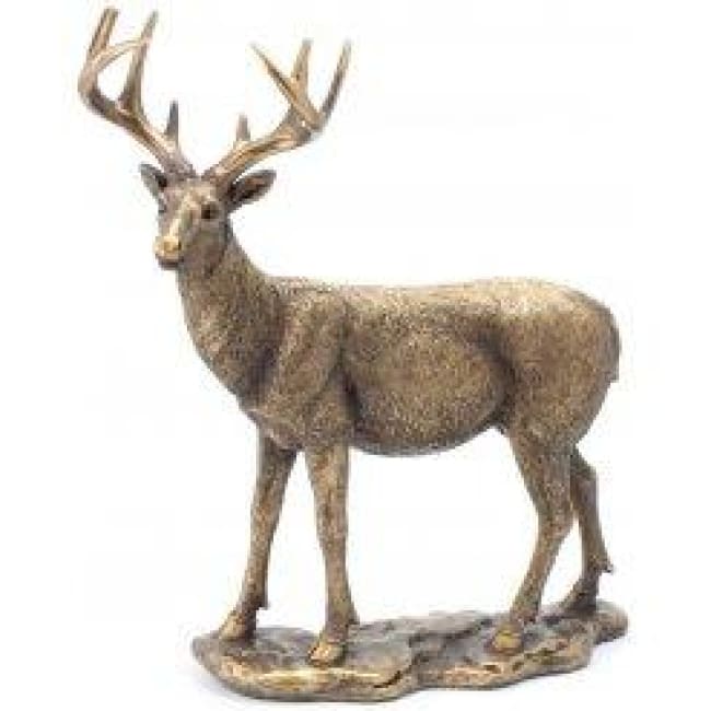 Large Reflections Bronzed Standing Deer - Home Decor - Animal