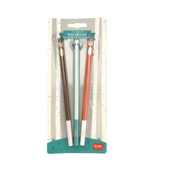 Little woodland friends - Set of 3 pencils by Legami