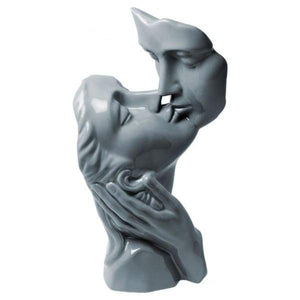 Grey Lovers Kissing Sculpture