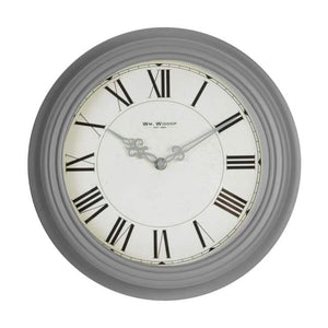 Metal Deep Case Wall Clock In Grey - 30cm