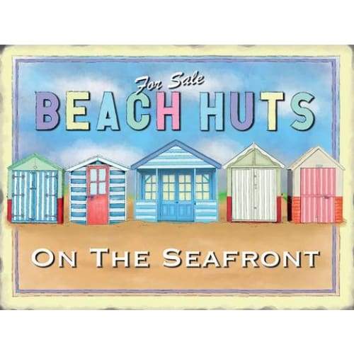 Metal Sign Small - Beach Huts by Original Metal Sign Company