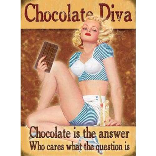 Metal Sign Small - Chocolate Diva by Original Metal Sign Company